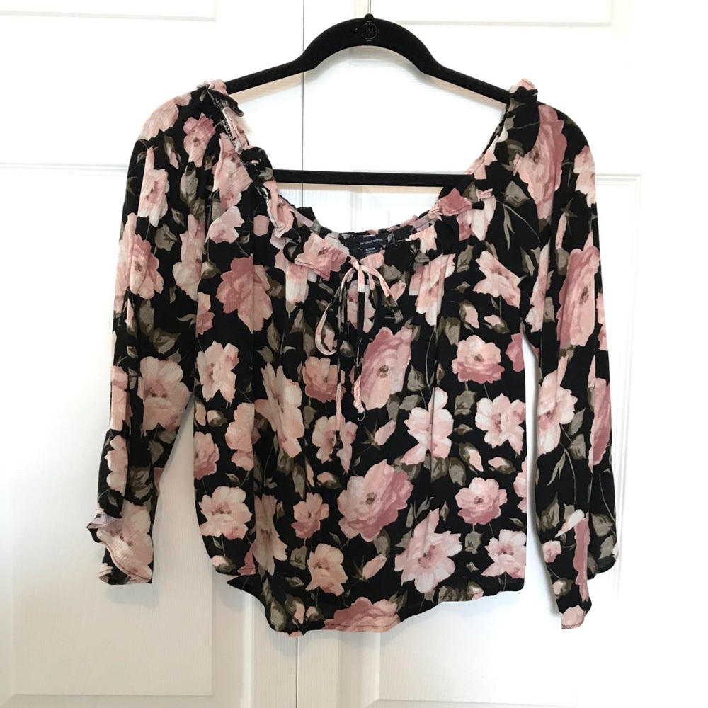 American Eagle Off the Shoulder Floral Top